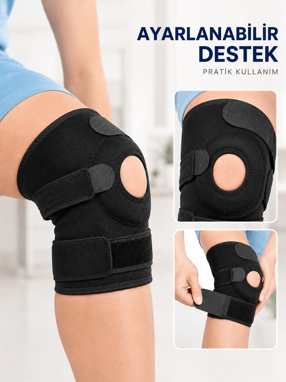 Ligamentli Diz Desteği Kısa Dizlik Ayarlanabilir Cırtlı Açık Patella Tasarım - Bayi Depom Ligamentli Diz Desteği Kısa Dizlik Ayarlanabilir Cırtlı Açık Patella Tasarım - Bayi Depom