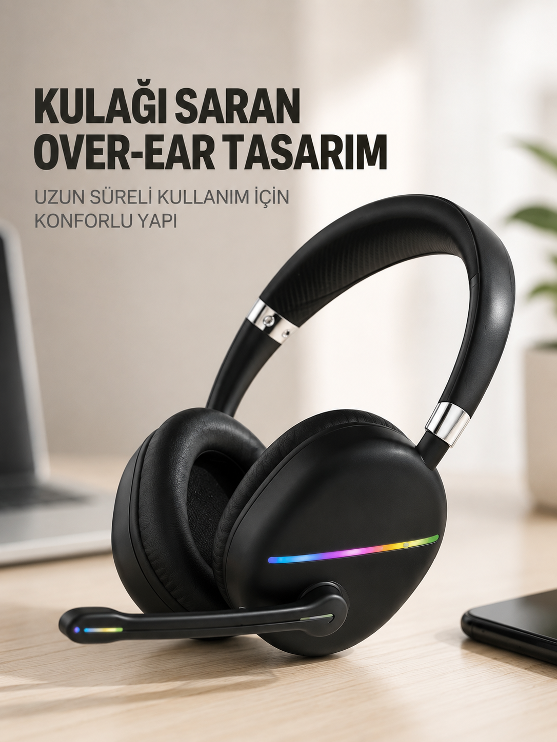 RGB Işıklı Bluetooth Mikrofonlu Kulaklık Uzun Süreli Kullanım Type-C Şarjlı - Bayi Depom RGB Işıklı Bluetooth Mikrofonlu Kulaklık Uzun Süreli Kullanım Type-C Şarjlı - Bayi Depom