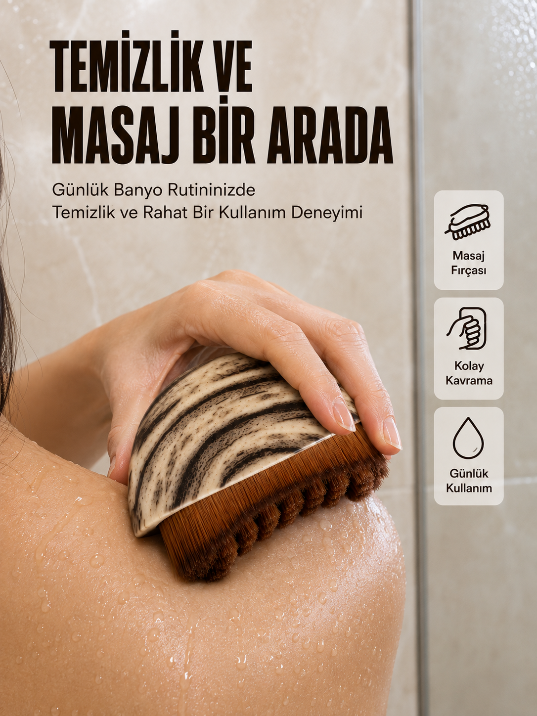 Vücut Temizleme Fırçası Ergonomik Elde Tutulan Yumuşak Kıllı Masaj Fırçası - Bayi Depom Vücut Temizleme Fırçası Ergonomik Elde Tutulan Yumuşak Kıllı Masaj Fırçası - Bayi Depom