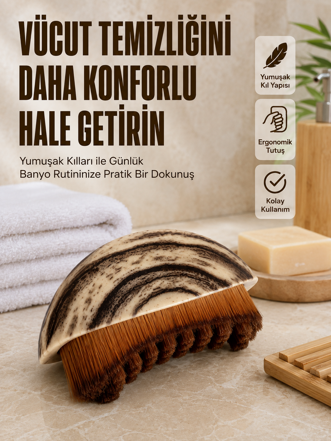 Yumuşak Kıllı Masaj Fırçası Vücut Temizleme Banyo Fırçası Ergonomik Tasarım - Bayi Depom Yumuşak Kıllı Masaj Fırçası Vücut Temizleme Banyo Fırçası Ergonomik Tasarım - Bayi Depom