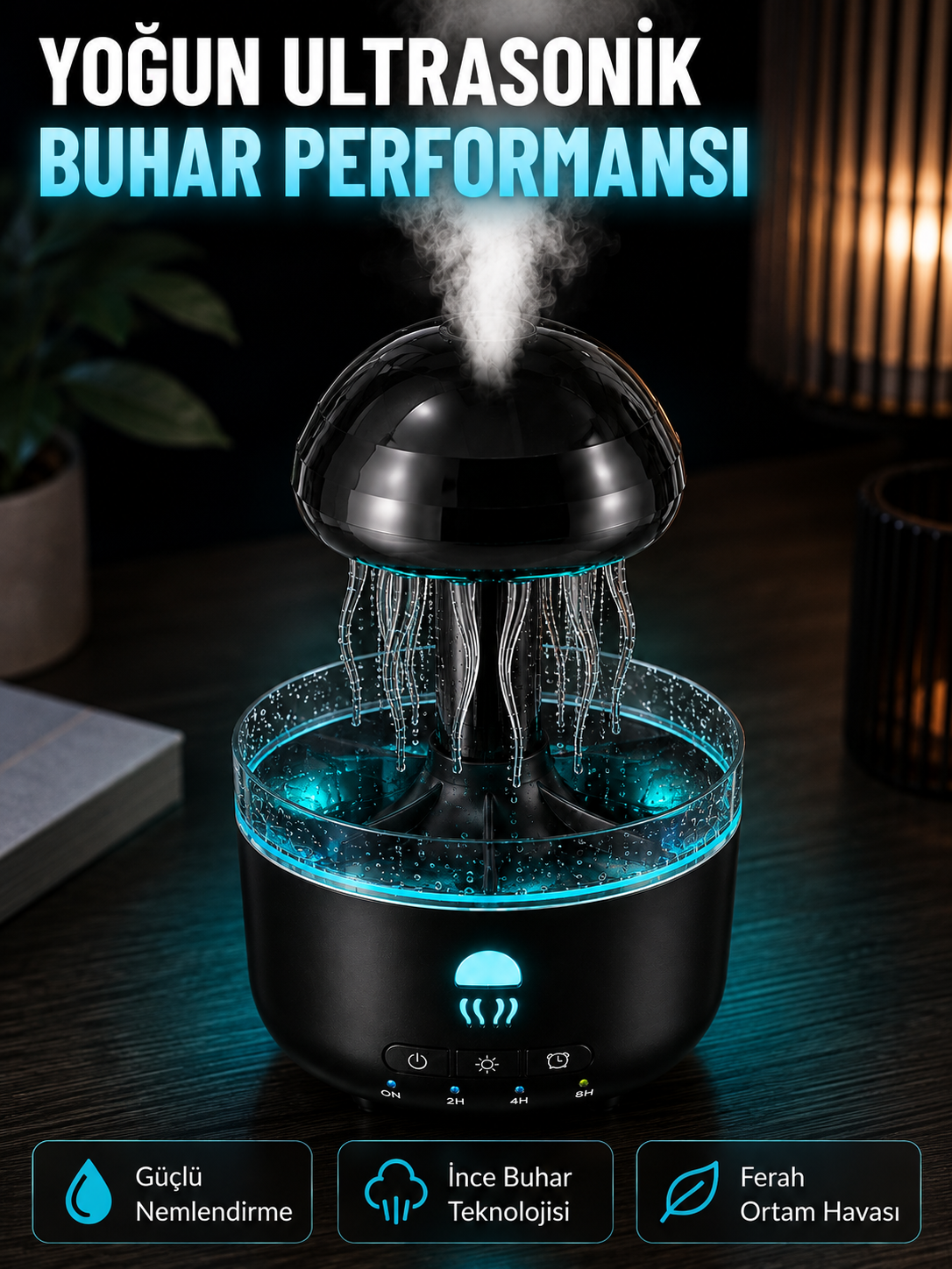 Ultrasonik Denizanası Hava Nemlendirici Sessiz Çalışan RGB Ortam Işıklı Aromaterapi Difüzörü - Bayi Depom Ultrasonik Denizanası Hava Nemlendirici Sessiz Çalışan RGB Ortam Işıklı Aromaterapi Difüzörü - Bayi Depom