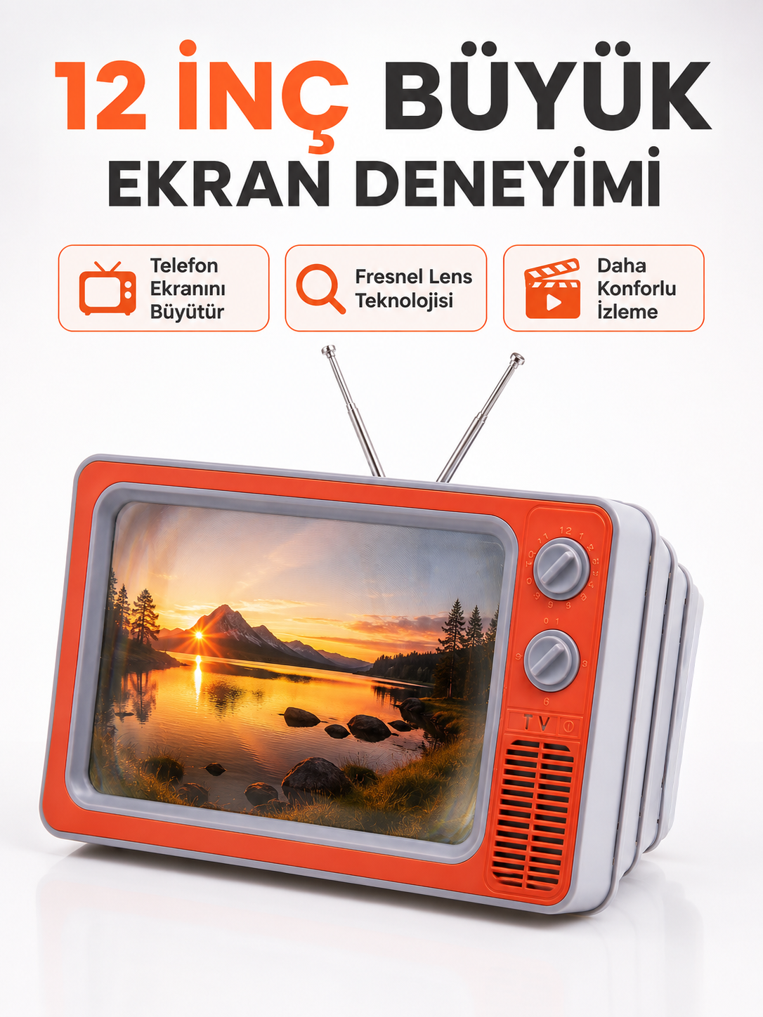 Telefon Ekran Büyütücü 3D HD Lens Retro TV Görünümlü Katlanabilir Mobil Ekran - Bayi Depom Telefon Ekran Büyütücü 3D HD Lens Retro TV Görünümlü Katlanabilir Mobil Ekran - Bayi Depom