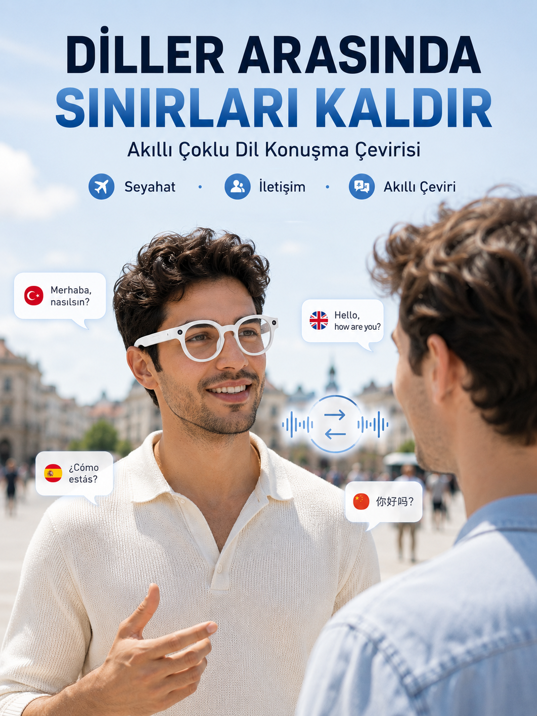 Beyaz Kameralı Akıllı Gözlük Yapay Zeka Görüntü Tanıma Bluetooth Müzik Telefon Görüşme Dokunmatik Kontrollü - Bayi Depom