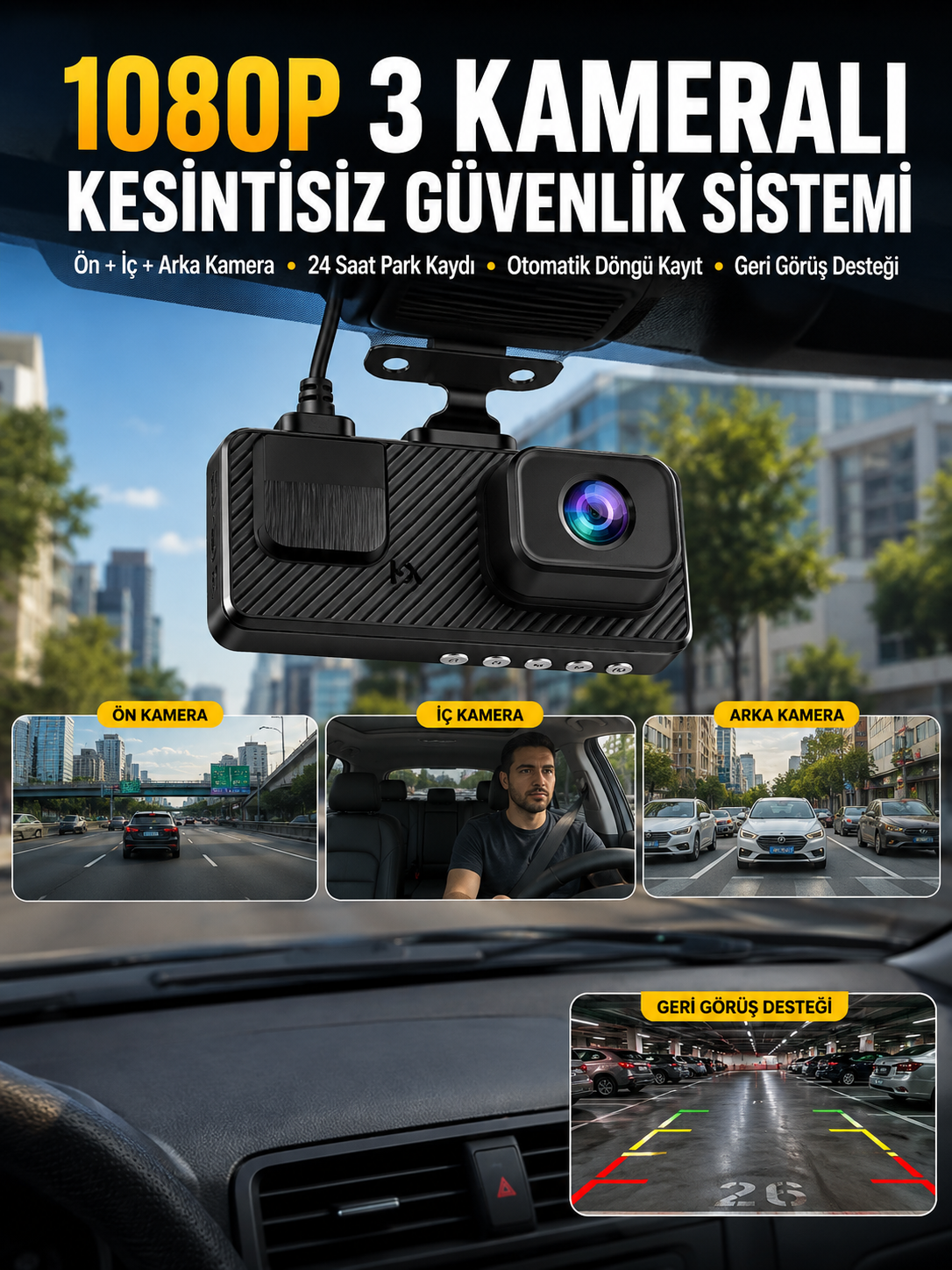 3 Kameralı Araç İçi DVR Kayıt Cihazı Ön İç Arka Kamera Full HD - Bayi Depom 3 Kameralı Araç İçi DVR Kayıt Cihazı Ön İç Arka Kamera Full HD - Bayi Depom