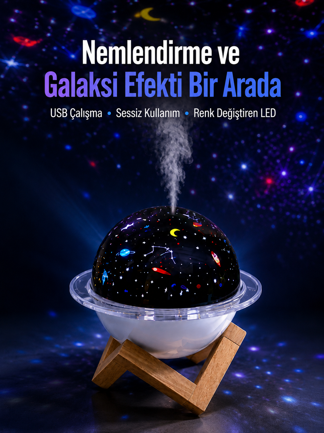 USB bağlantılı projektör ışıklı taşınabilir mini hava nemlendirici ve aroma difüzörü - Bayi Depom USB bağlantılı projektör ışıklı taşınabilir mini hava nemlendirici ve aroma difüzörü - Bayi Depom