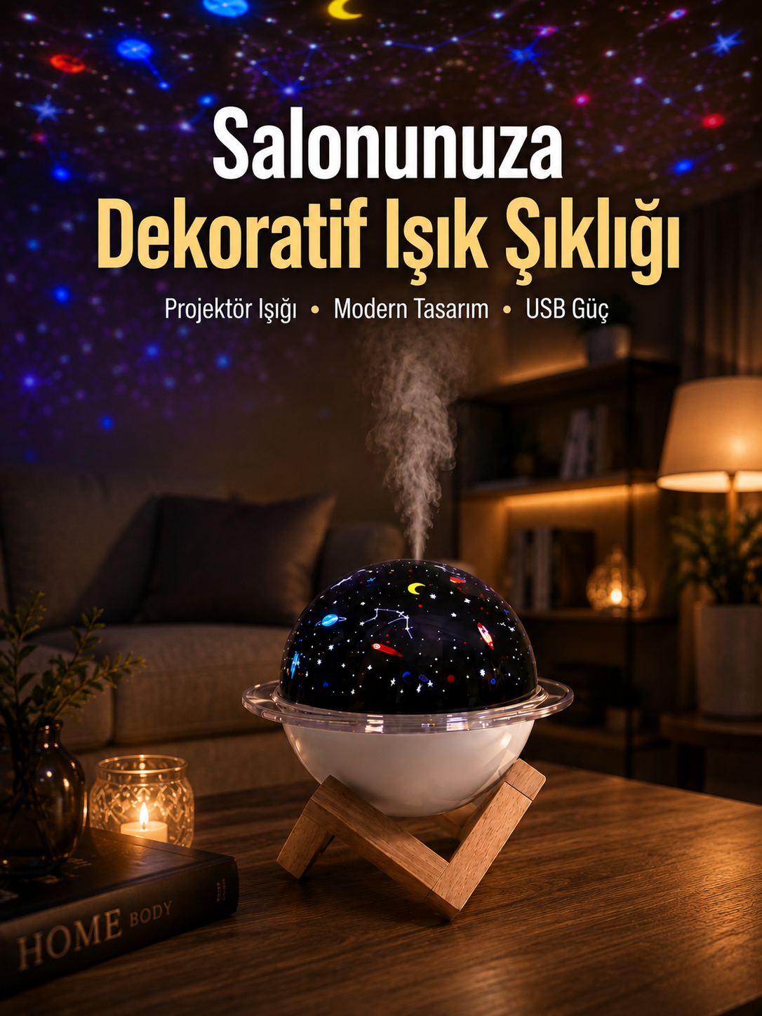 Gece lambası özellikli taşınabilir nemlendirici ve aromaterapi cihazı USB girişli - Bayi Depom Gece lambası özellikli taşınabilir nemlendirici ve aromaterapi cihazı USB girişli - Bayi Depom