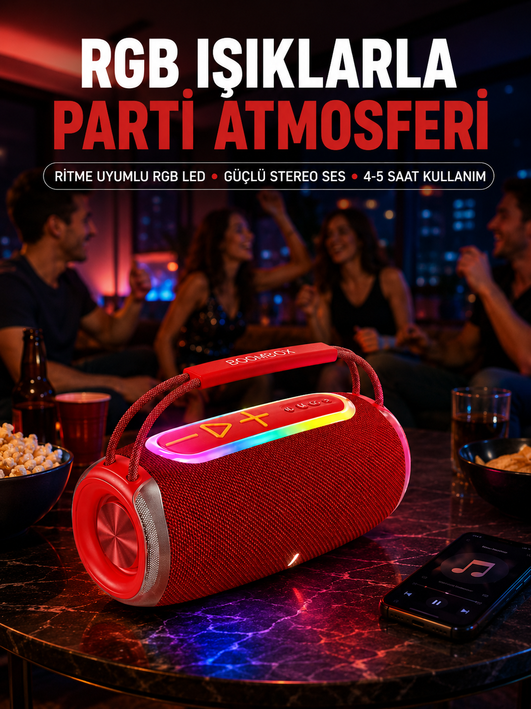 20W Güçlü Ses Çift Sürücülü RGB LED Işıklı Bluetooth 5.3 Hoparlör - Bayi Depom 20W Güçlü Ses Çift Sürücülü RGB LED Işıklı Bluetooth 5.3 Hoparlör - Bayi Depom