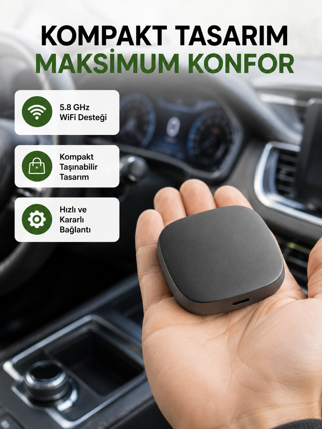 Android Auto Kablosuz Dönüştürücü Hızlı Eşleşme ve Sesli Asistan Destekli Yeni Nesil - Bayi Depom Android Auto Kablosuz Dönüştürücü Hızlı Eşleşme ve Sesli Asistan Destekli Yeni Nesil - Bayi Depom