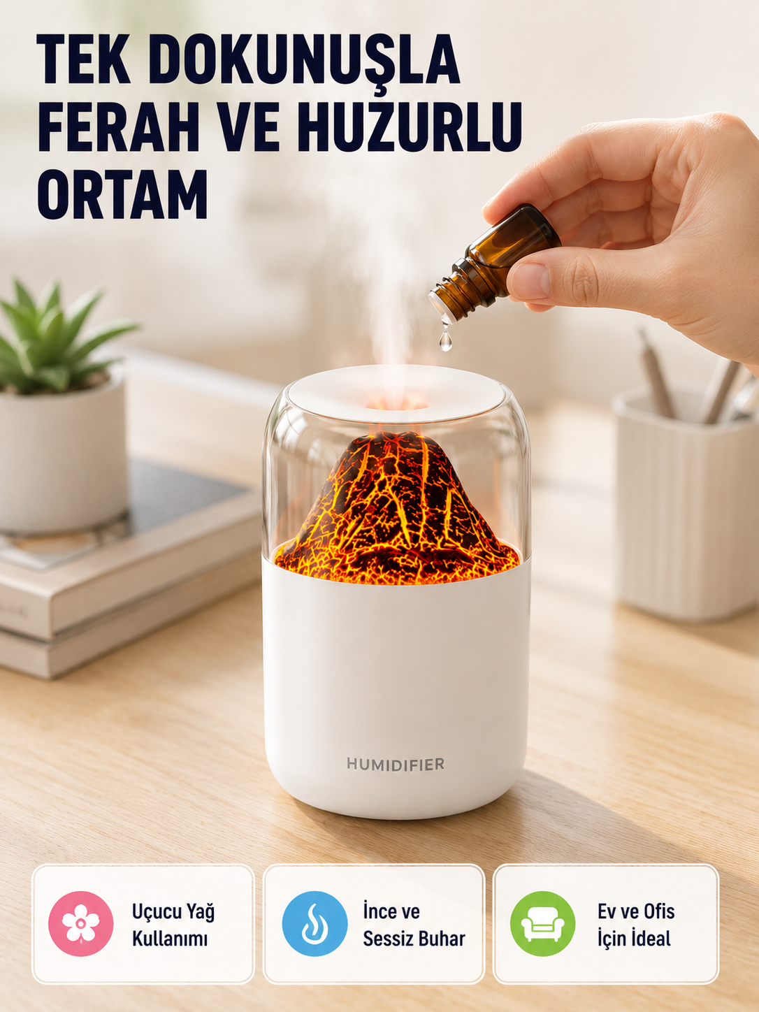 Ultrasonik Alev Efektli Aromaterapi Difüzörü USB Şarjlı ve Otomatik Kapanma Özellikli - Bayi Depom Ultrasonik Alev Efektli Aromaterapi Difüzörü USB Şarjlı ve Otomatik Kapanma Özellikli - Bayi Depom
