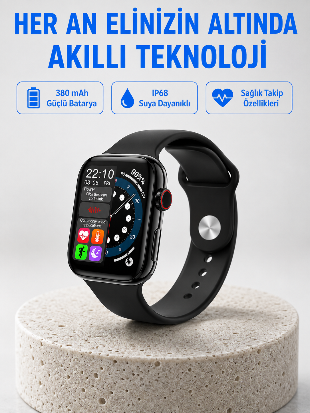 Yüksek Çözünürlüklü 1.9" Akıllı Saat – 5-6 Gün Aktif Kullanım, Şık ve Modern Tasarım - Bayi Depom Yüksek Çözünürlüklü 1.9" Akıllı Saat – 5-6 Gün Aktif Kullanım, Şık ve Modern Tasarım - Bayi Depom
