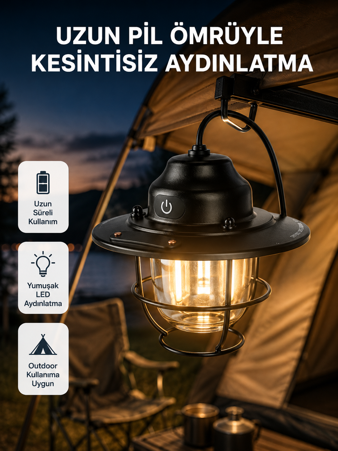 Outdoor Retro Kamp Işığı Uzun Ömürlü Pil Taşınabilir Suya Dayanıklı - Bayi Depom Outdoor Retro Kamp Işığı Uzun Ömürlü Pil Taşınabilir Suya Dayanıklı - Bayi Depom