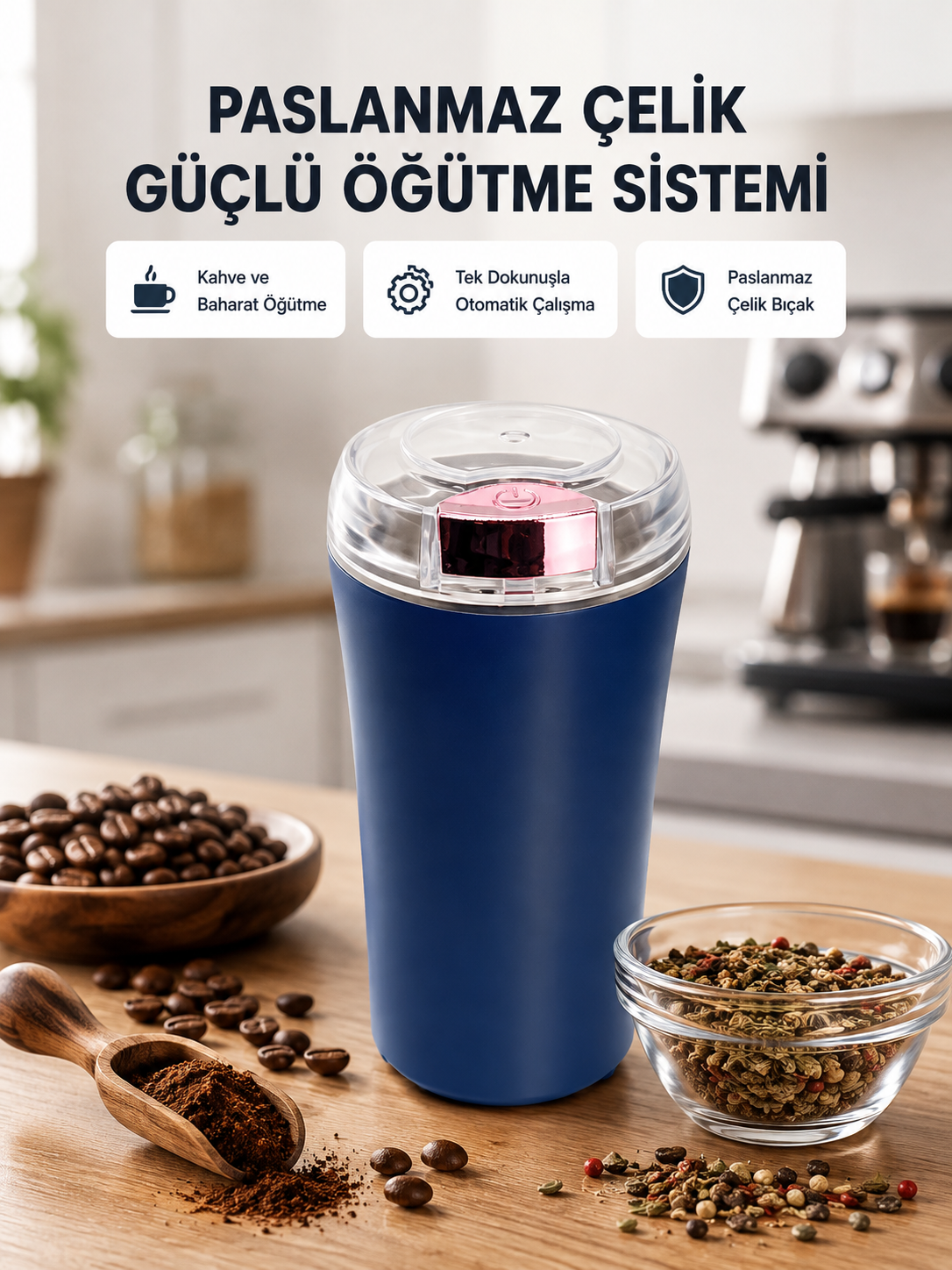 Paslanmaz Çelik Kahve ve Baharat Öğütücü – Otomatik Mekanizma - Bayi Depom Paslanmaz Çelik Kahve ve Baharat Öğütücü – Otomatik Mekanizma - Bayi Depom
