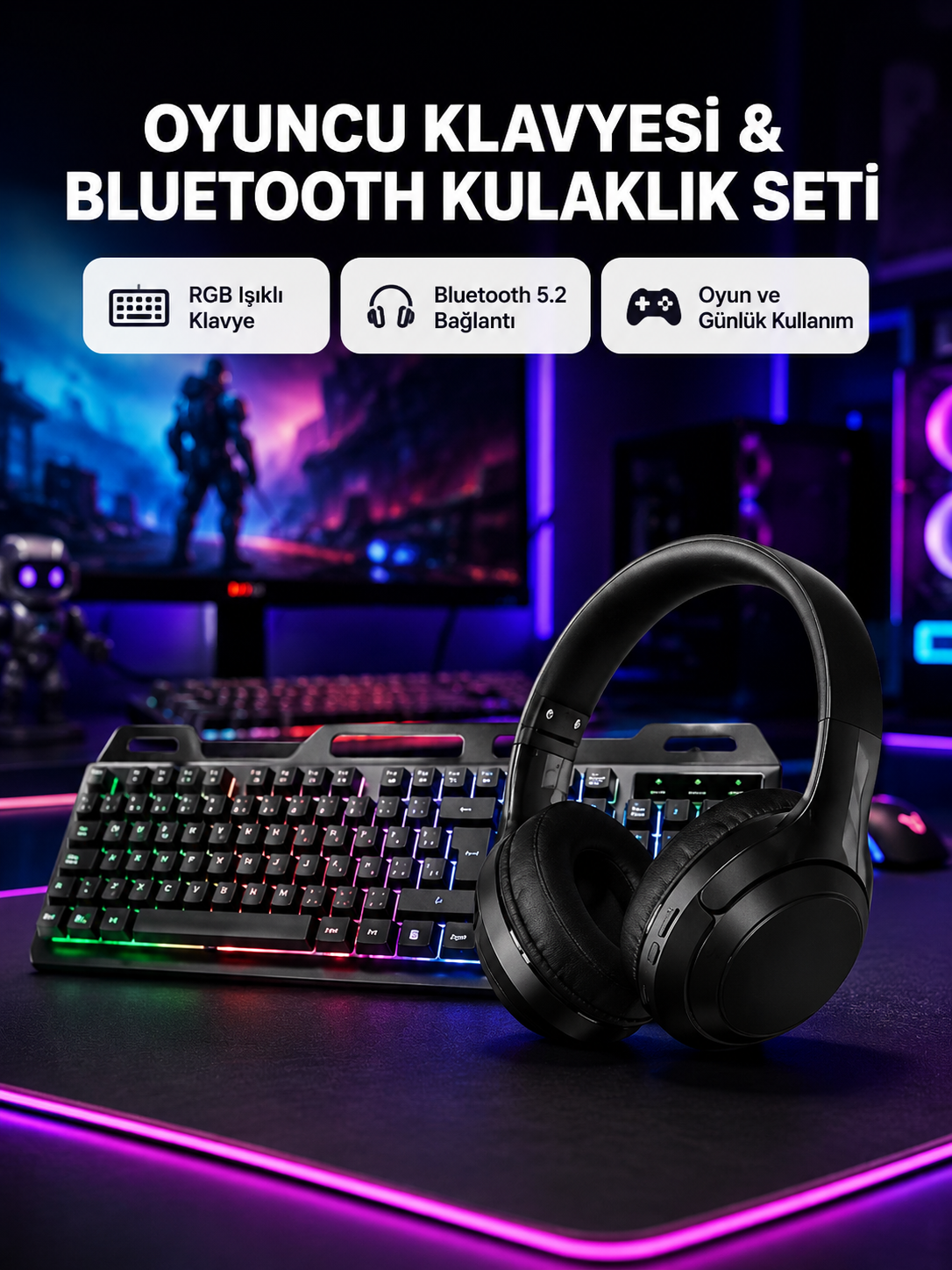 HN01 KULAKLIK + PG-8018 OYUNCU KLAVYESİ SET - Bayi Depom HN01 KULAKLIK + PG-8018 OYUNCU KLAVYESİ SET - Bayi Depom