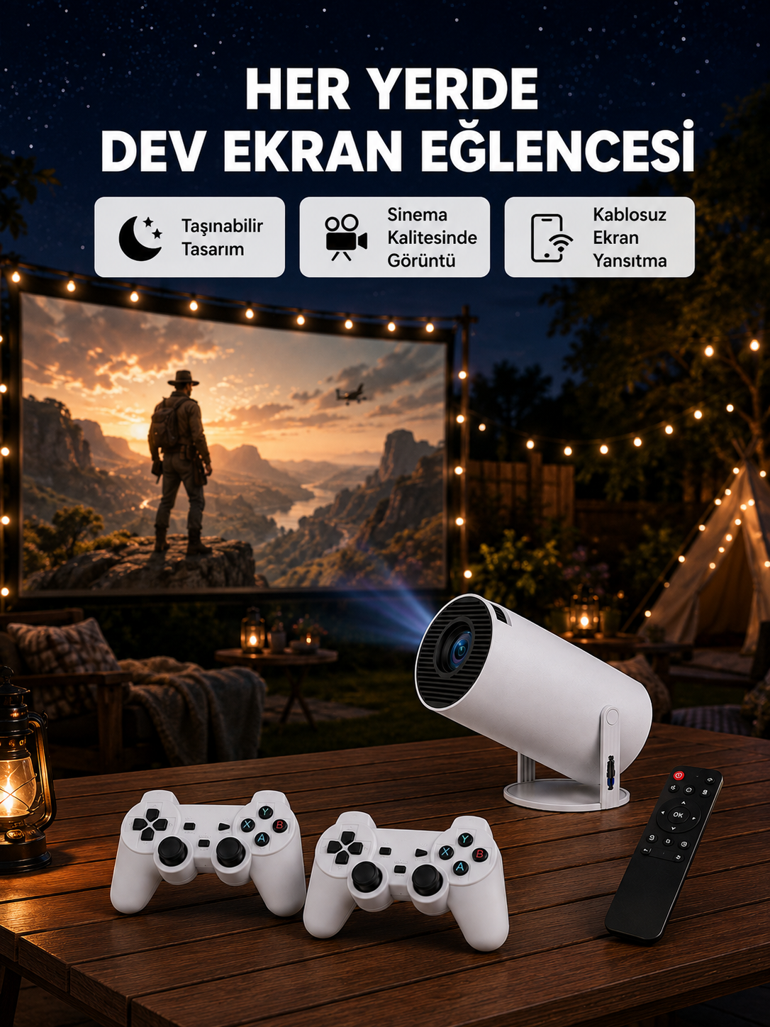 Wi-Fi 6 ve Bluetooth 5.0 Destekli 4K Akıllı Projeksiyon Cihazı Yeni Nesil - Bayi Depom Wi-Fi 6 ve Bluetooth 5.0 Destekli 4K Akıllı Projeksiyon Cihazı Yeni Nesil - Bayi Depom