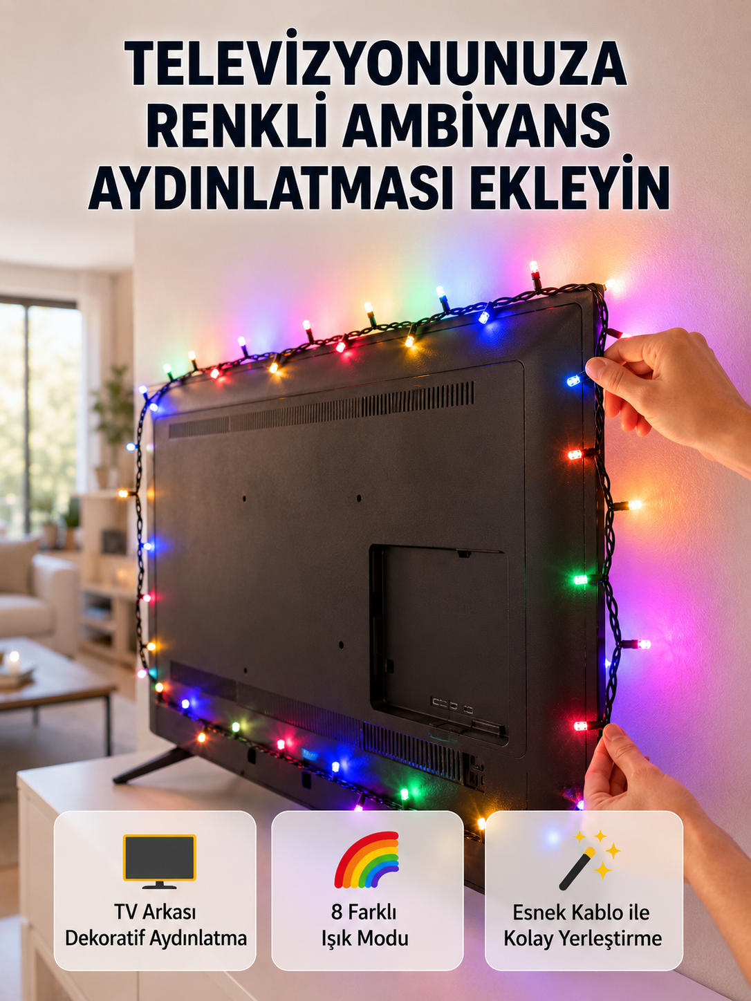 8 Modlu LED Işık Zinciri İç Mekan Dekoratif Aydınlatma Yeni Nesil - Bayi Depom 8 Modlu LED Işık Zinciri İç Mekan Dekoratif Aydınlatma Yeni Nesil - Bayi Depom
