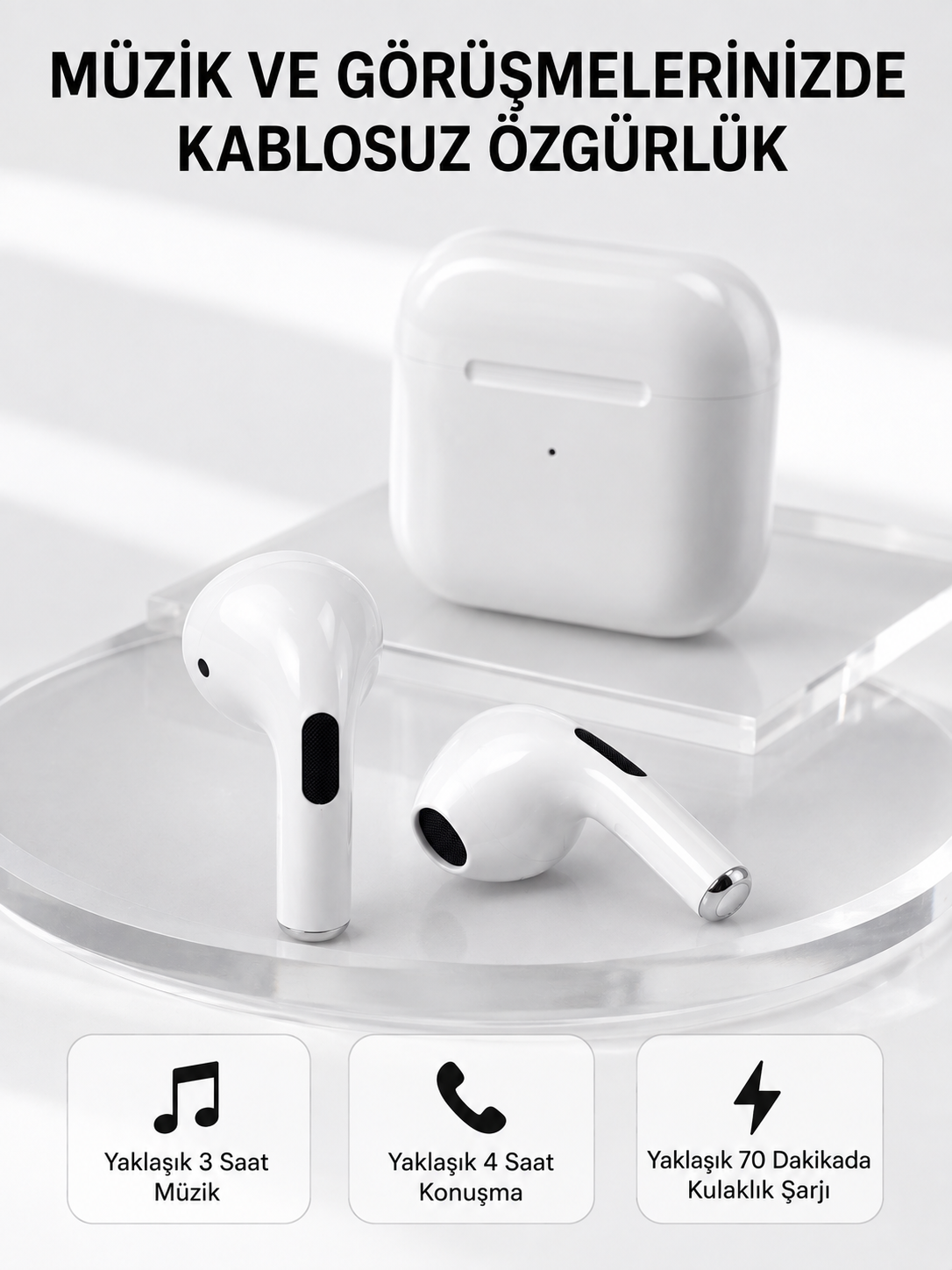 Bluetooth 5.3 TWS Kablosuz Kulak İçi Kulaklık 25 Metre Menzil Şarj Kutulu - Bayi Depom