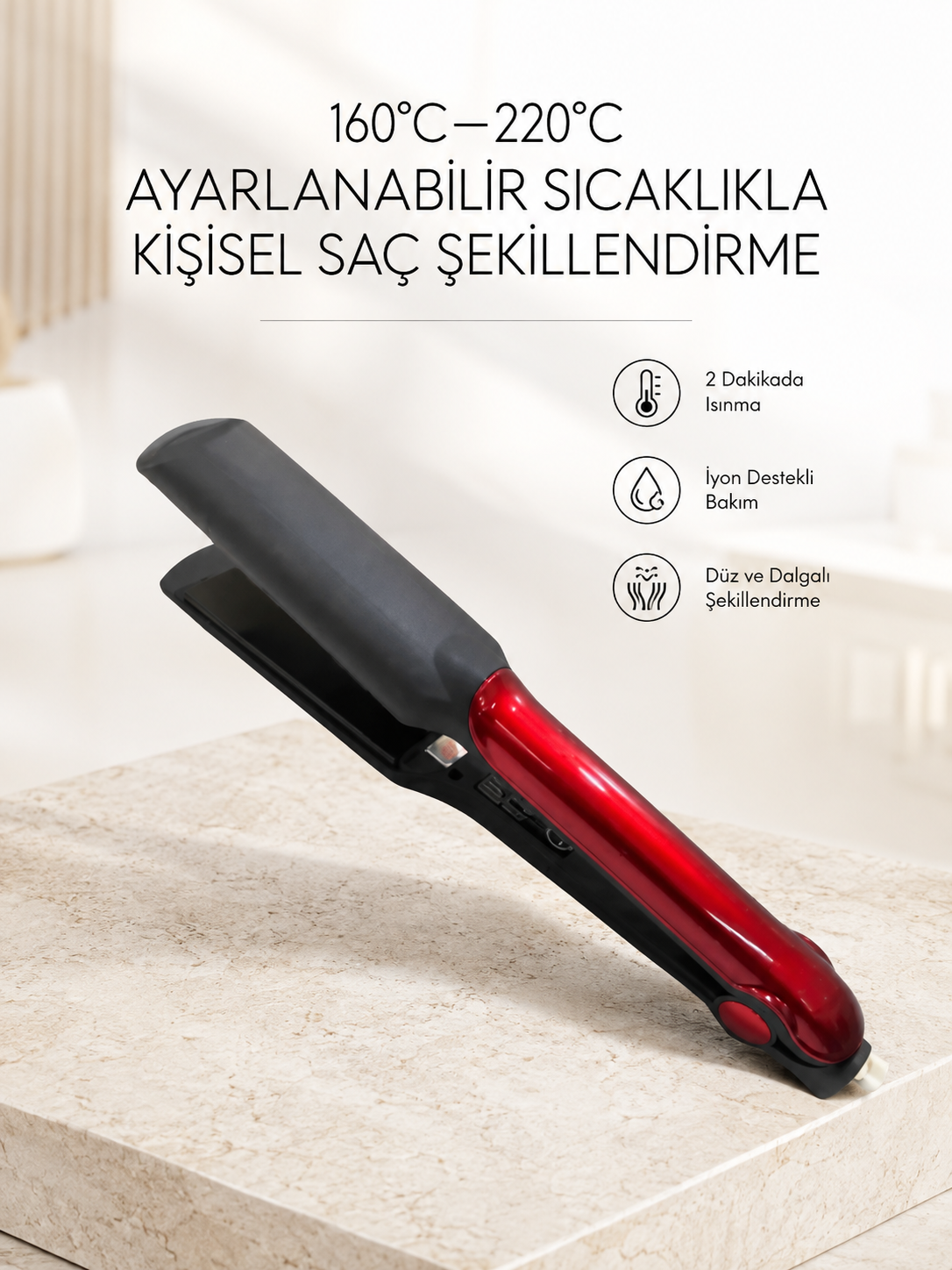160°–220° Isı Ayarlı Saç Düzleştirici – Seyahat Tipi Hafif Model - Bayi Depom 160°–220° Isı Ayarlı Saç Düzleştirici – Seyahat Tipi Hafif Model - Bayi Depom