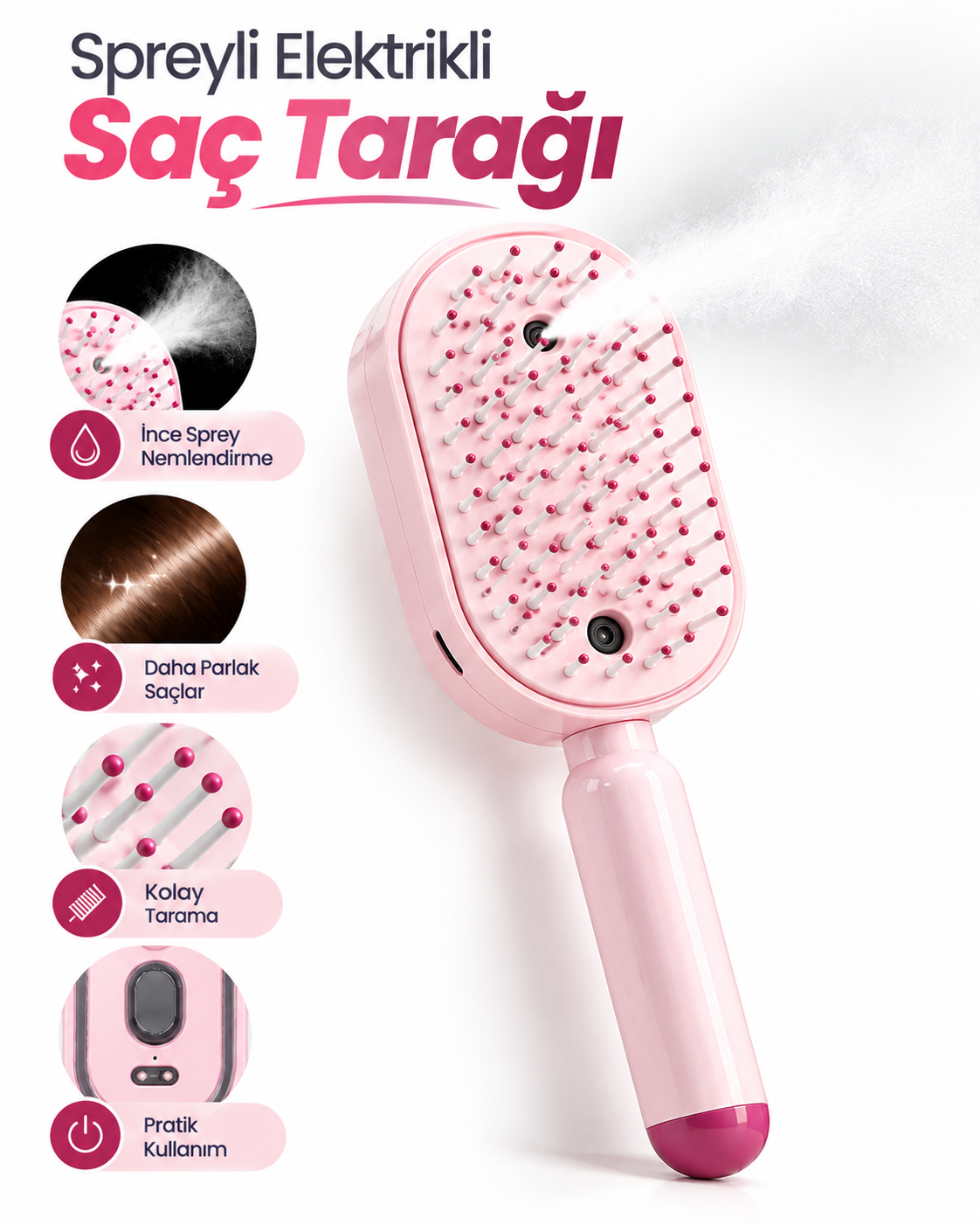 Şarjlı Elektrikli Saç Tarağı - Bayi Depom Şarjlı Elektrikli Saç Tarağı - Bayi Depom