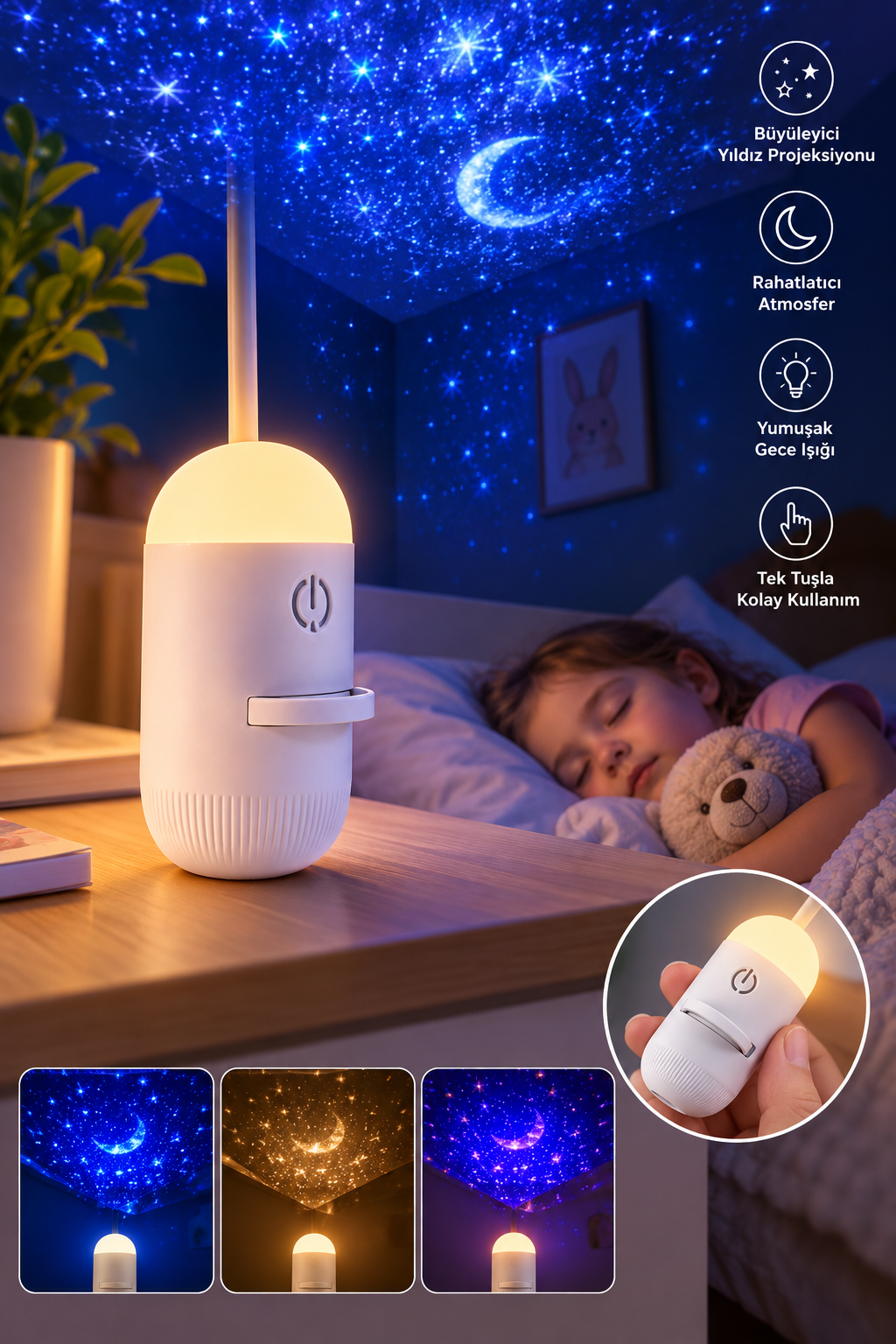 Yıldız Gökyüzü Projeksiyonlu Dekoratif Gece Lambası - Bayi Depom Yıldız Gökyüzü Projeksiyonlu Dekoratif Gece Lambası - Bayi Depom