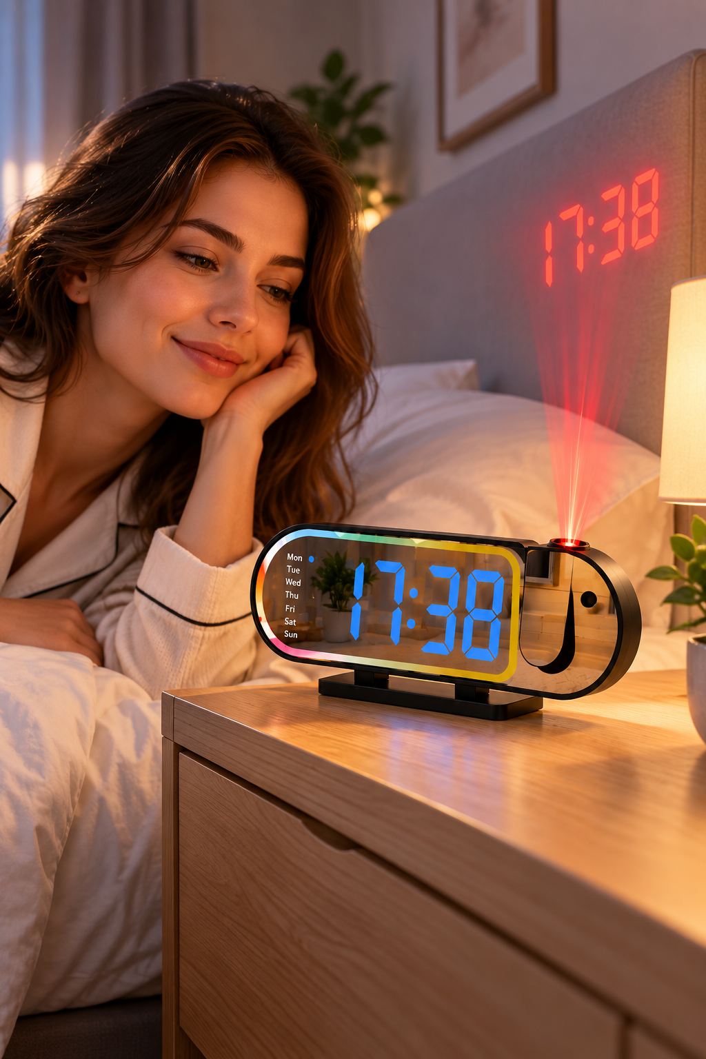 Dijital LED Masa Saati Masaüstü Alarm Saati Parlaklık Ayarlı Sıcaklık ve 12 24 Saat Göstergeli - Bayi Depom