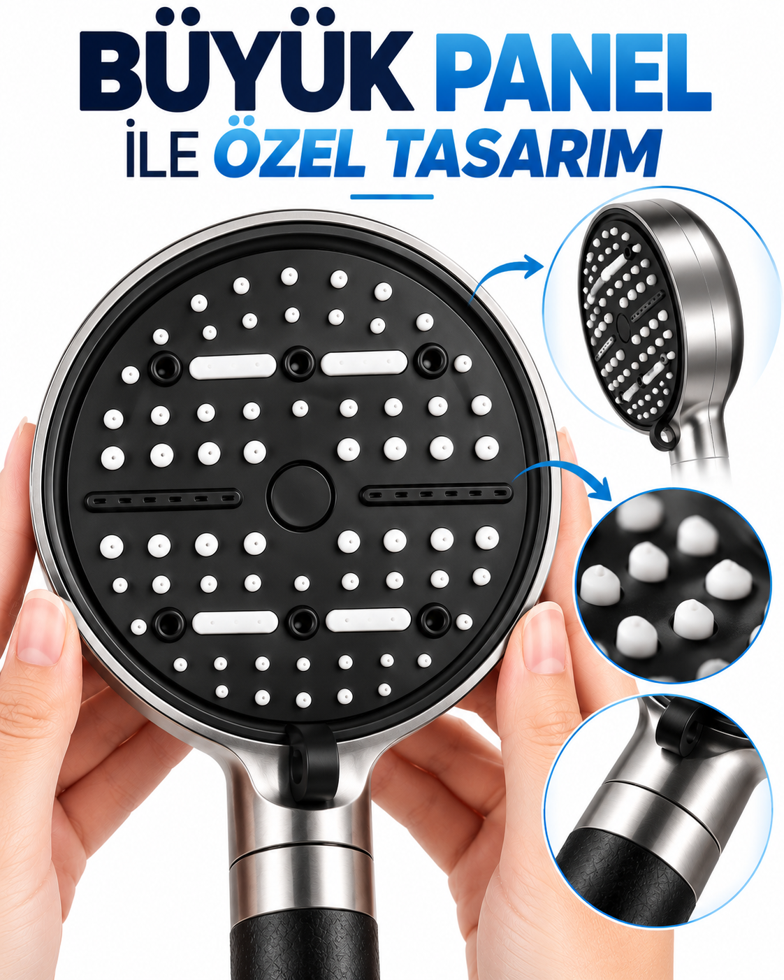 6 Modlu Filtreli Duş Başlığı Büyük Panel Su Tasarruflu Çok Fonksiyonlu Duş Başlığı - Bayi Depom
