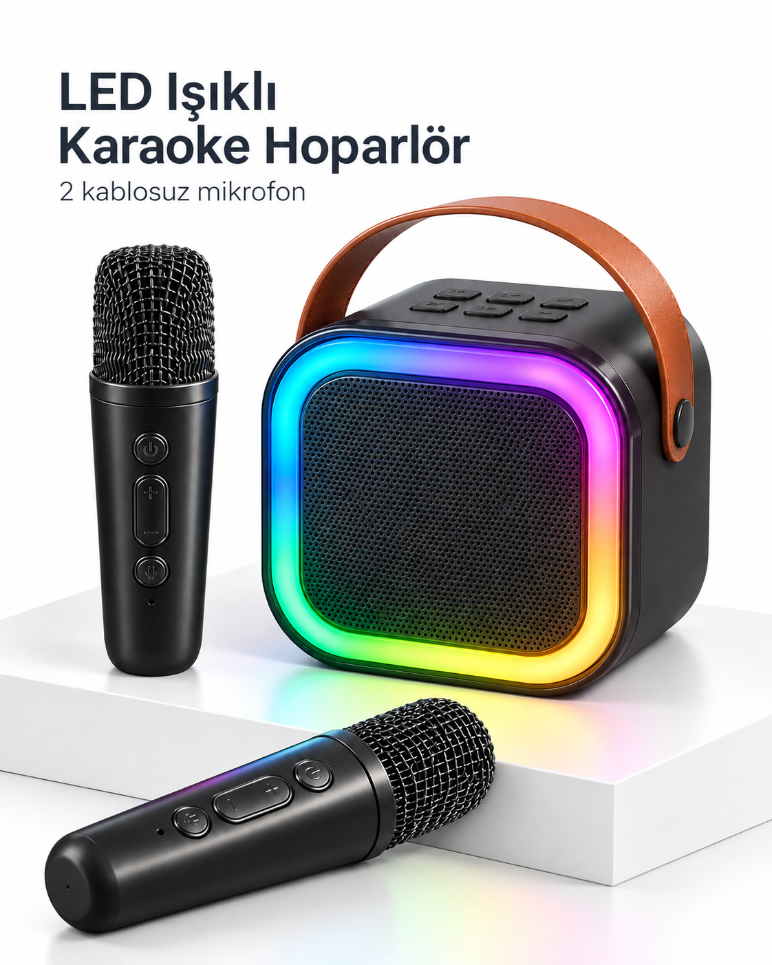 LED Işıklı Bluetooth Karaoke Hoparlör Seti - Bayi Depom LED Işıklı Bluetooth Karaoke Hoparlör Seti - Bayi Depom