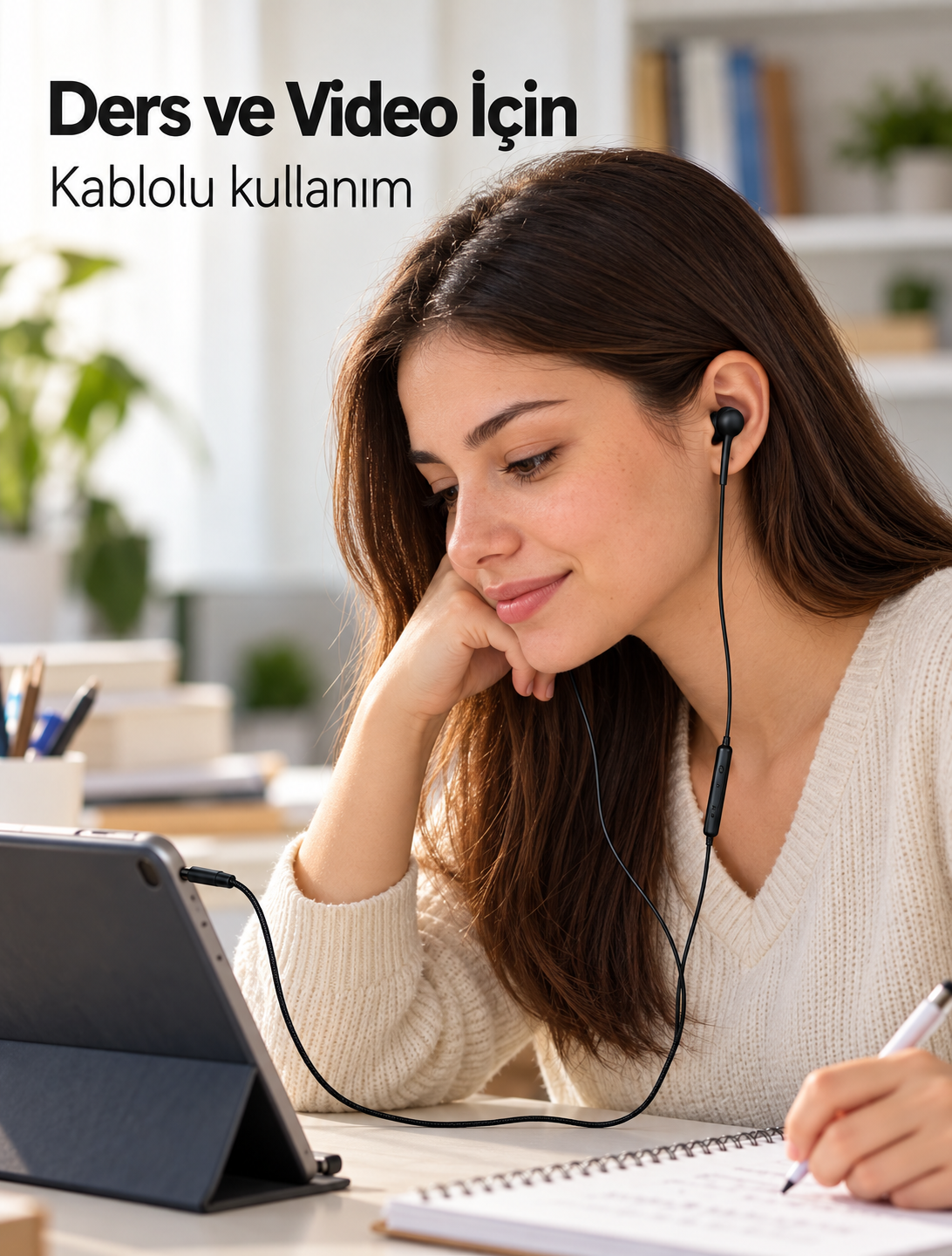 Silikon Uçlu Mikrofonlu Siyah Kablolu Kulak İçi Kulaklık - Bayi Depom