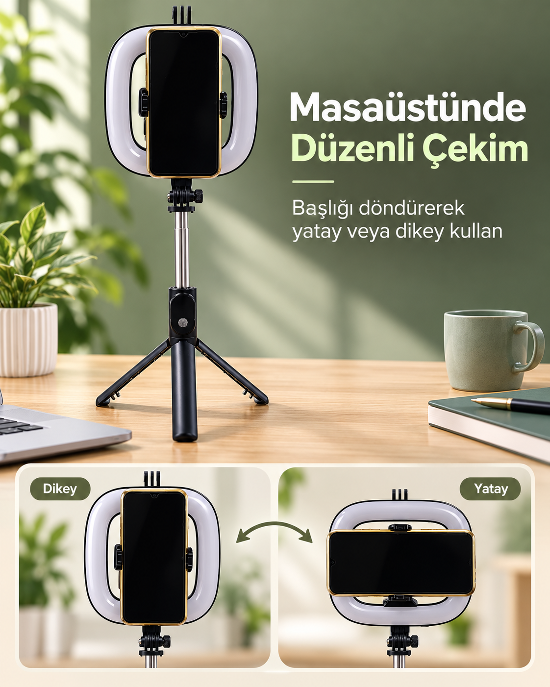 Kablosuz Kumandalı RGB Halka Işık Tripod Standı ve Manyetik Telefon Tutucu - Bayi Depom Kablosuz Kumandalı RGB Halka Işık Tripod Standı ve Manyetik Telefon Tutucu - Bayi Depom