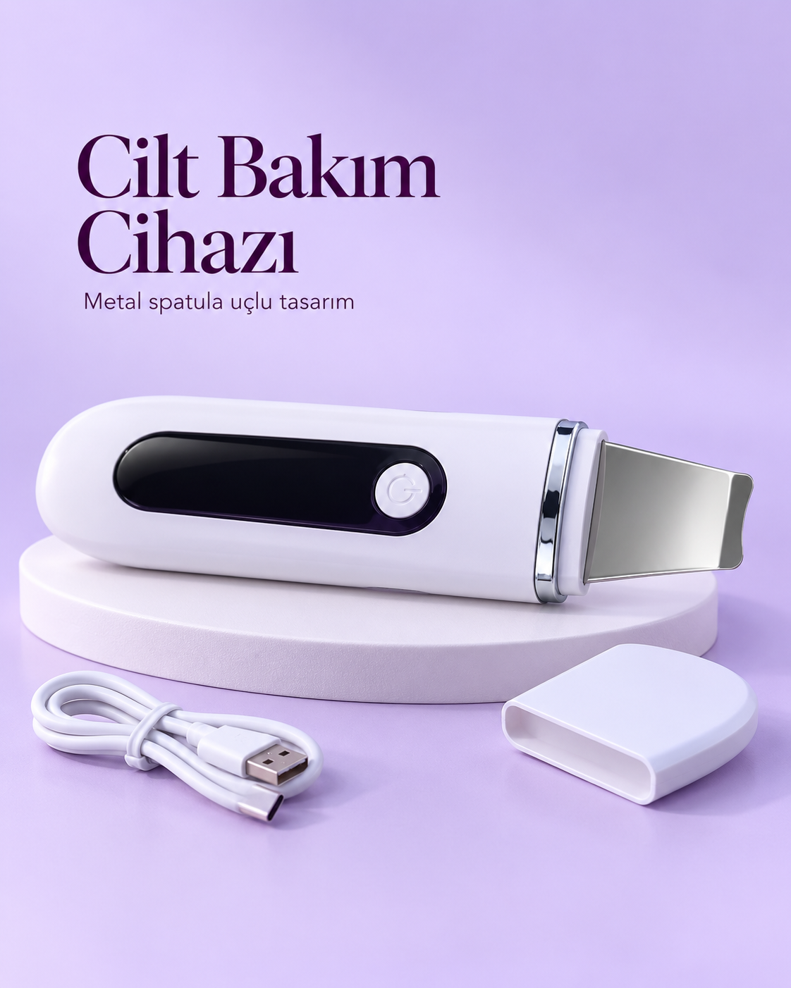 USB Şarjlı Metal Spatula Uçlu Beyaz Yüz ve Cilt Bakım Cihazı - Bayi Depom USB Şarjlı Metal Spatula Uçlu Beyaz Yüz ve Cilt Bakım Cihazı - Bayi Depom