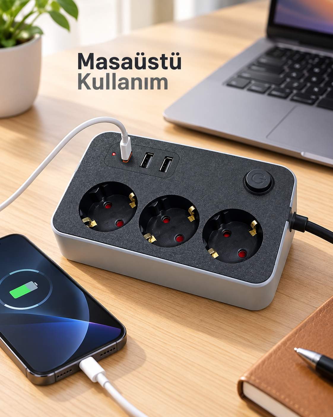 Masaüstü Kullanıma Uygun Anahtarlı USB ve Type C Çıkışlı Termal Akım Korumalı Priz - Bayi Depom Masaüstü Kullanıma Uygun Anahtarlı USB ve Type C Çıkışlı Termal Akım Korumalı Priz - Bayi Depom