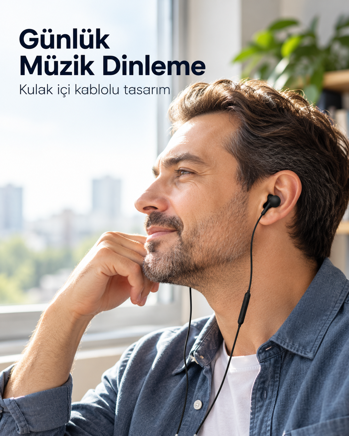 Silikon Uçlu Mikrofonlu Siyah Kablolu Kulak İçi Kulaklık - Bayi Depom