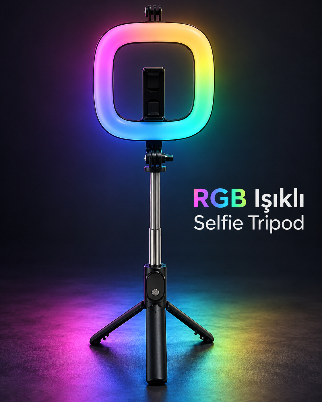 Fotoğraf ve Video Çekimi İçin RGB Halka Işık Bluetooth Kumandalı Telefon Tripodu - Bayi Depom Fotoğraf ve Video Çekimi İçin RGB Halka Işık Bluetooth Kumandalı Telefon Tripodu - Bayi Depom