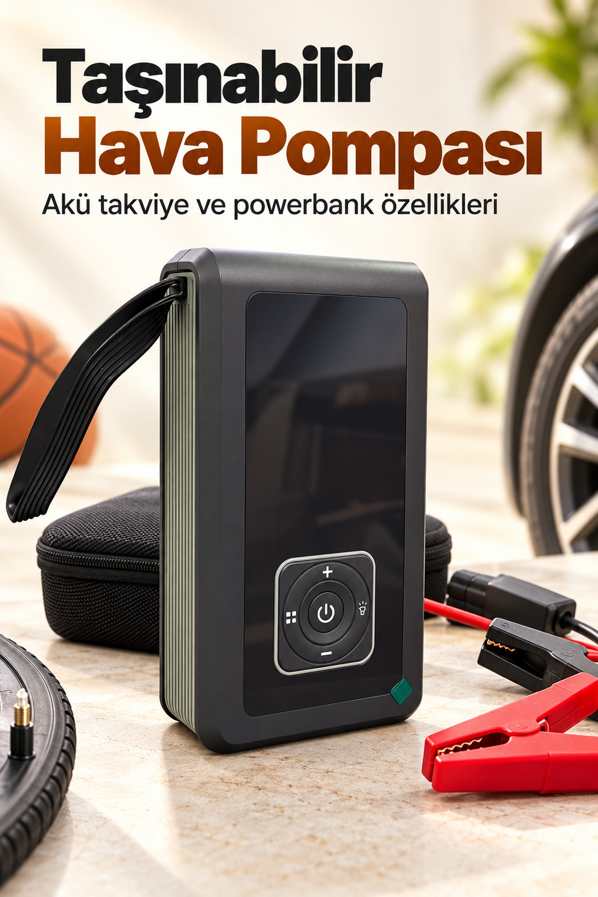 Araç İçin Lastik Şişirme Pompası ve LED Aydınlatmalı Akü Takviye Cihazı - Bayi Depom Araç İçin Lastik Şişirme Pompası ve LED Aydınlatmalı Akü Takviye Cihazı - Bayi Depom