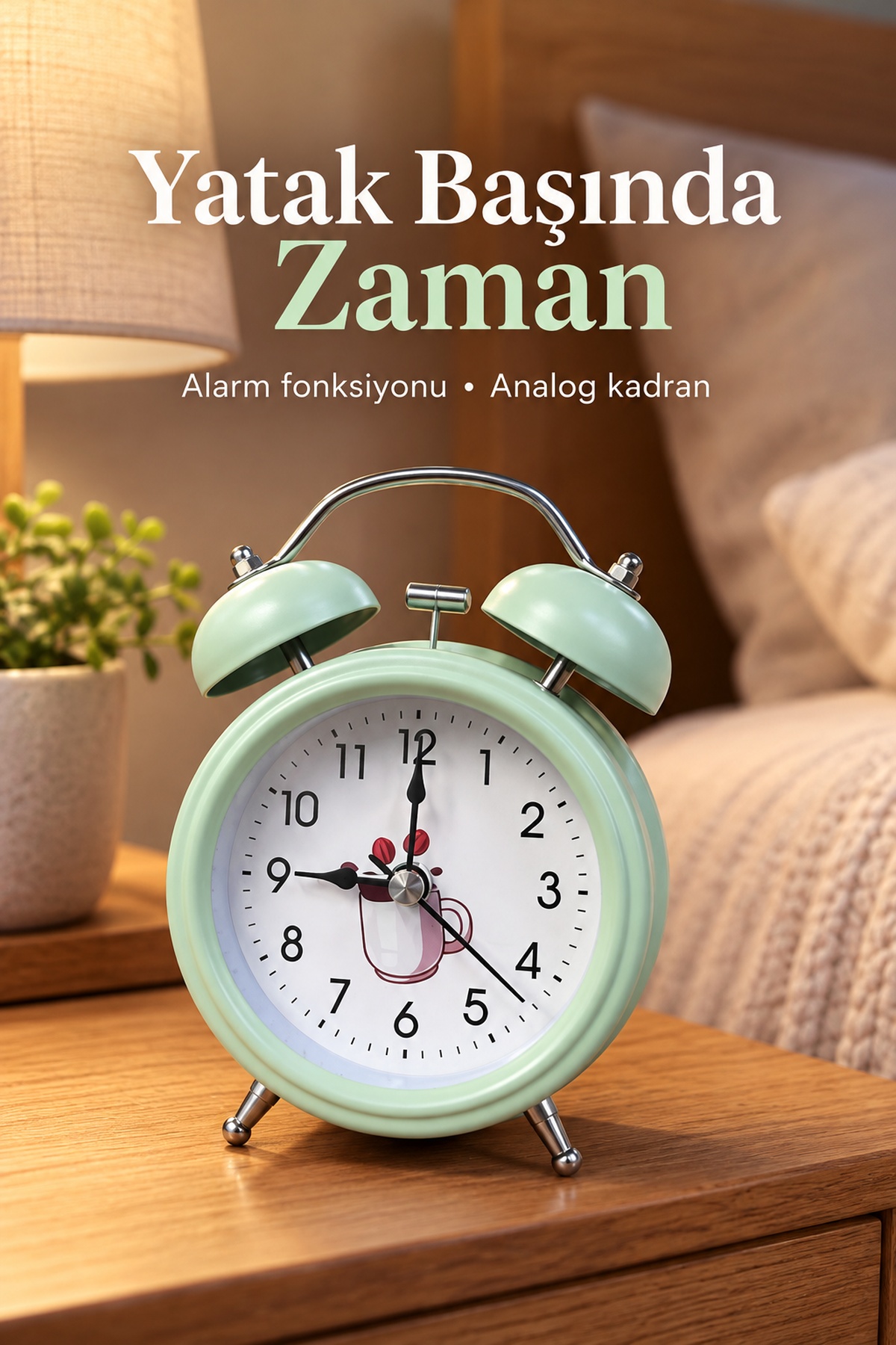 Desenli Kadranlı Analog Masa Saati Alarm Özellikli - Bayi Depom Desenli Kadranlı Analog Masa Saati Alarm Özellikli - Bayi Depom