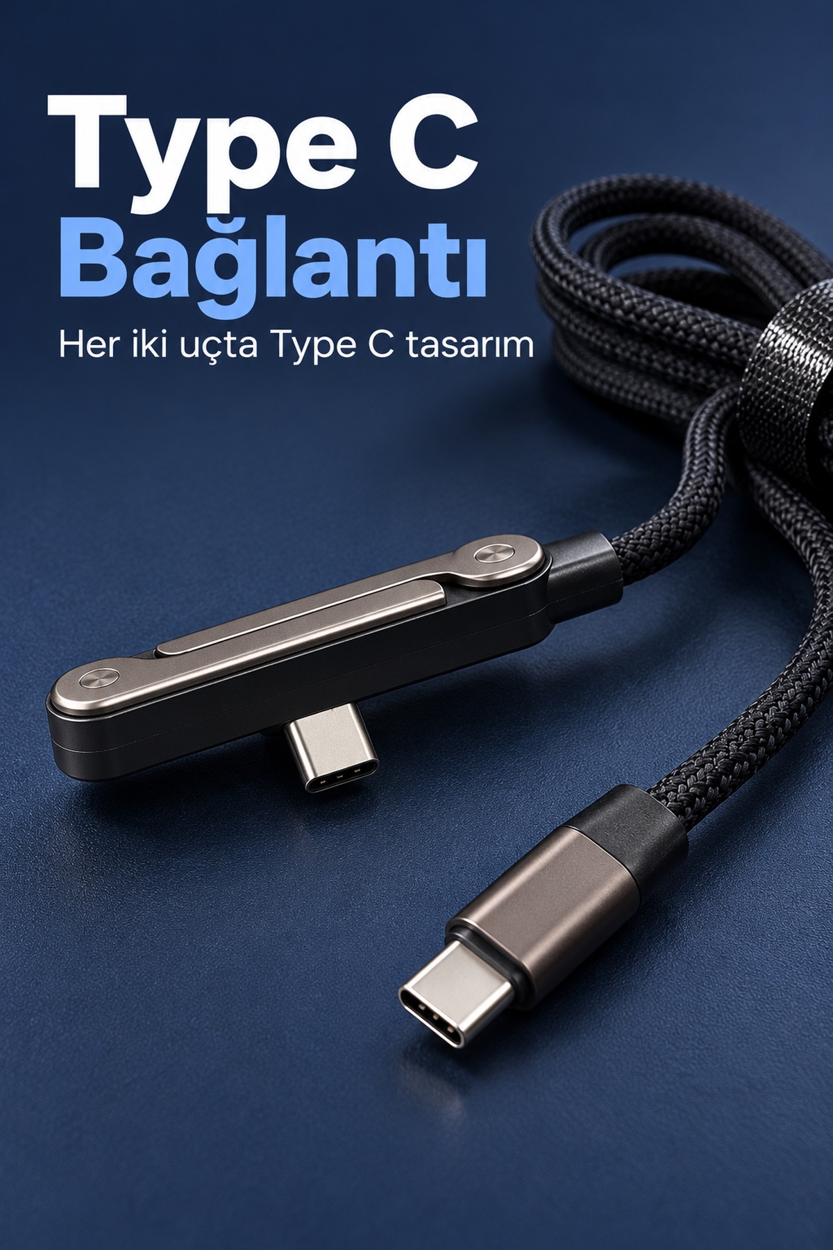 Type C Şarj Kablosu Katlanabilir Telefon Standlı Örgü Tasarım - Bayi Depom Type C Şarj Kablosu Katlanabilir Telefon Standlı Örgü Tasarım - Bayi Depom