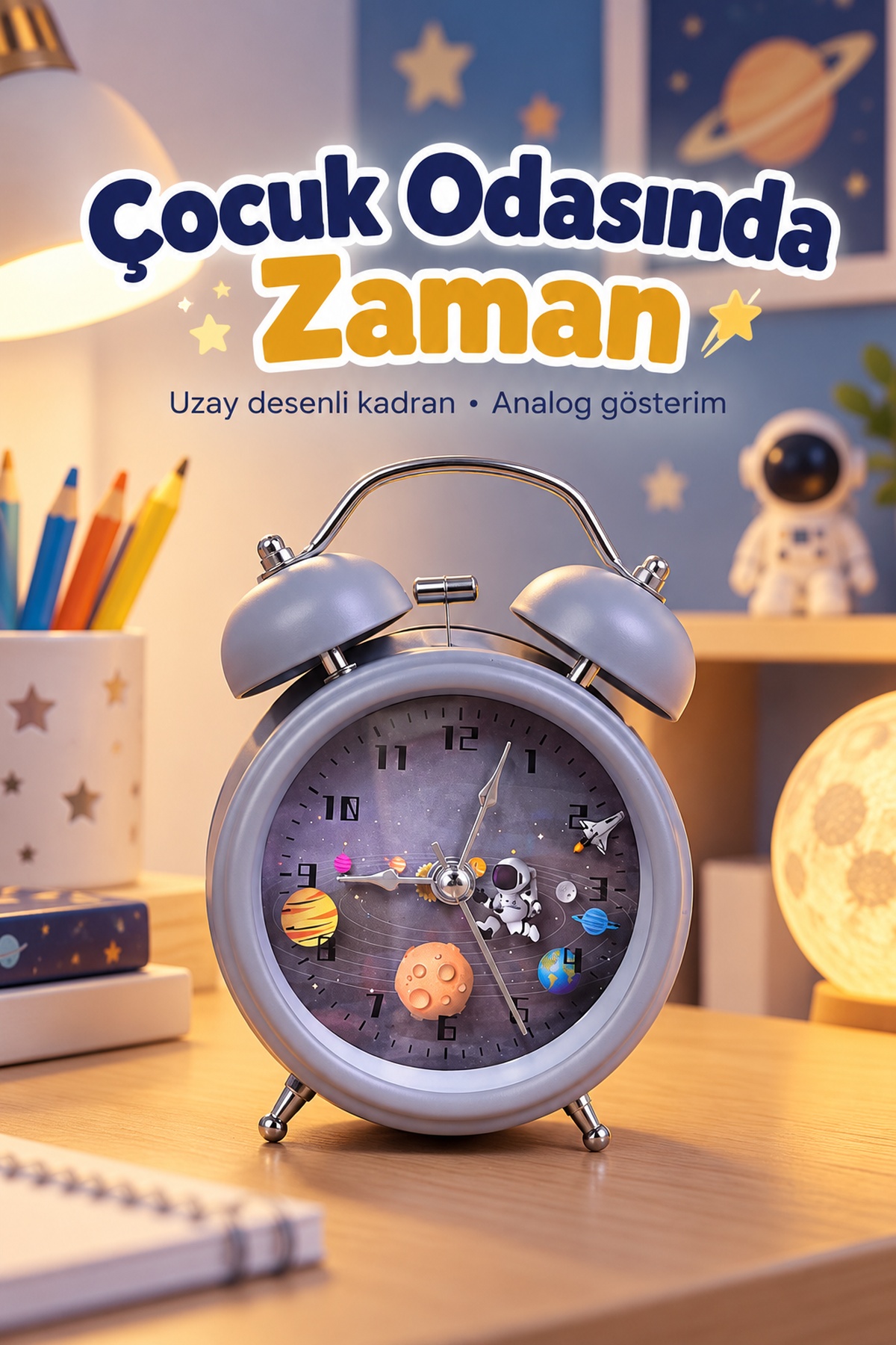 Çift Çanlı Analog Çalar Saat Dekoratif Masa Saati - Bayi Depom Çift Çanlı Analog Çalar Saat Dekoratif Masa Saati - Bayi Depom
