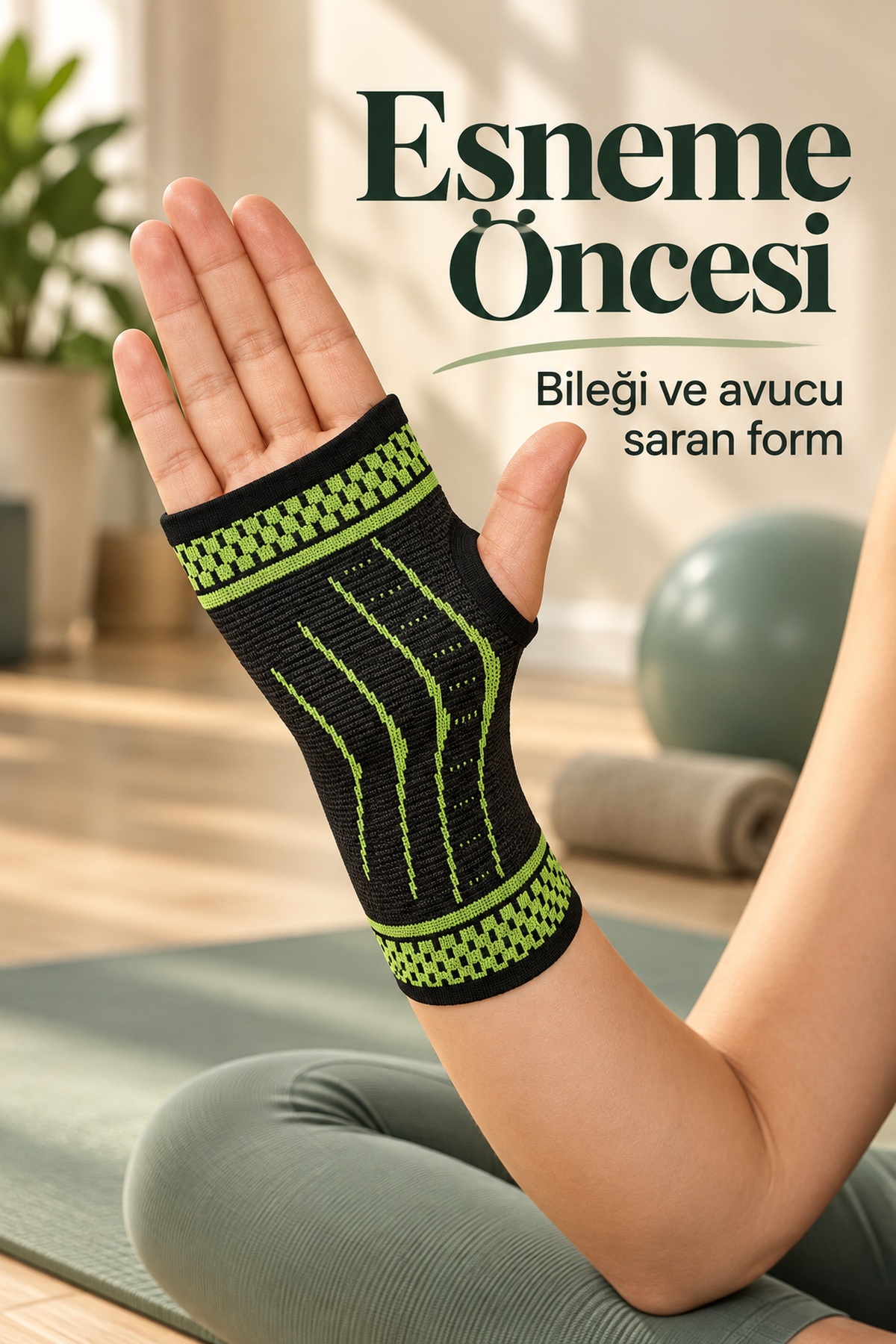 Fitness ve Antrenman İçin Avuç İçi Destekli Sporcu Bilekliği - Bayi Depom