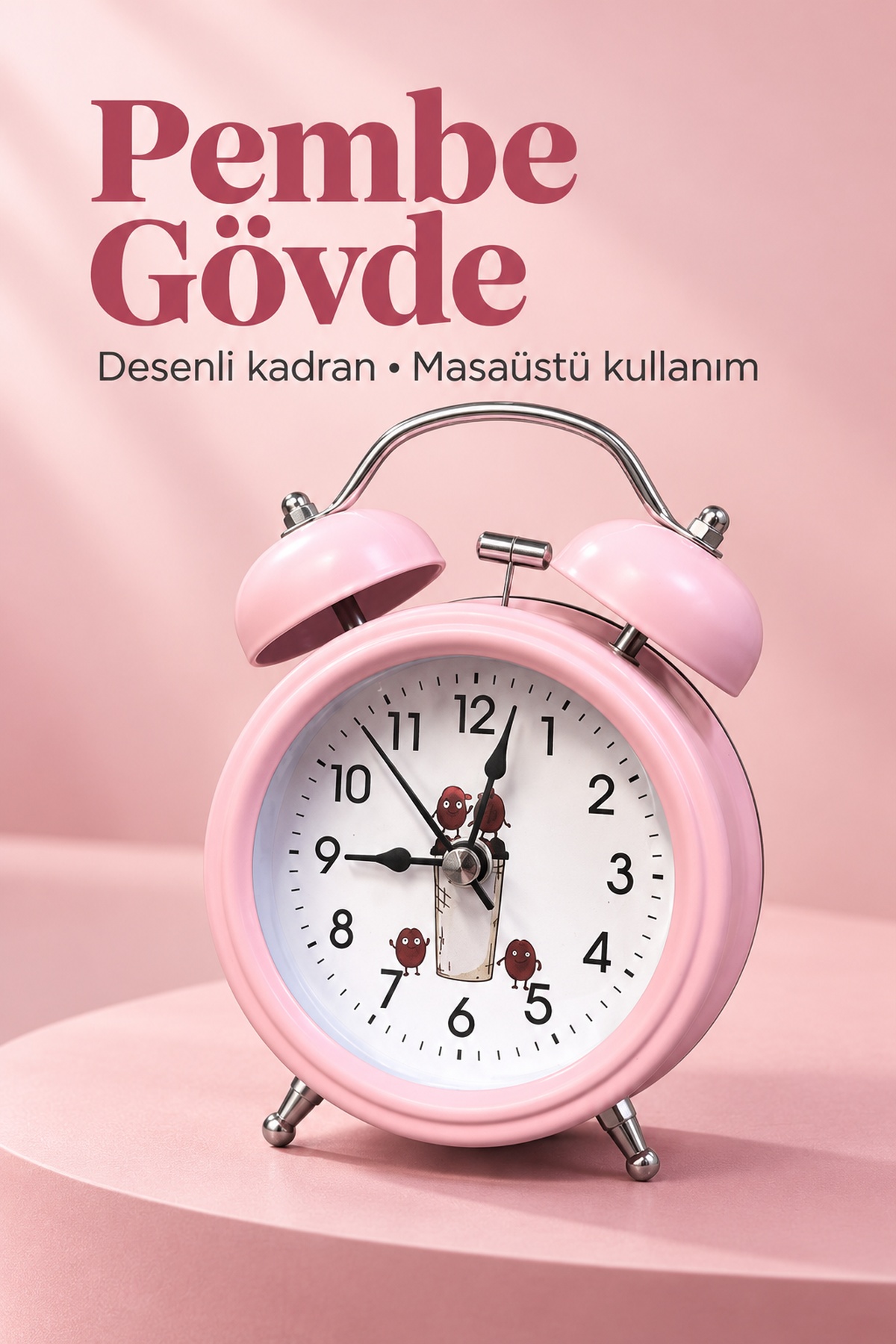 Çift Çanlı Analog Çalar Saat Dekoratif Masa Saati - Bayi Depom