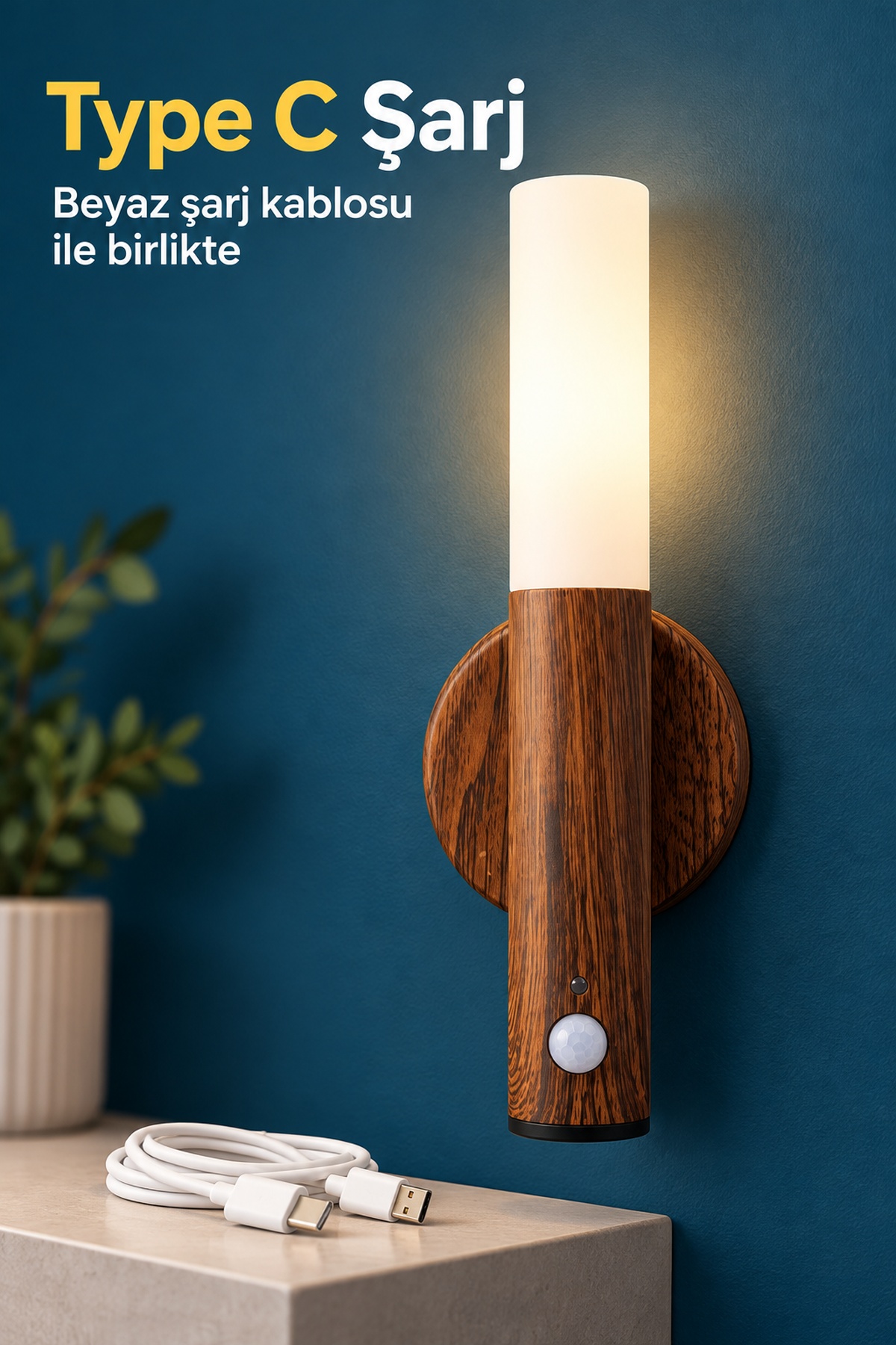 Gün Işığı Aydınlatmalı Şarjlı LED Gece Lambası - Bayi Depom