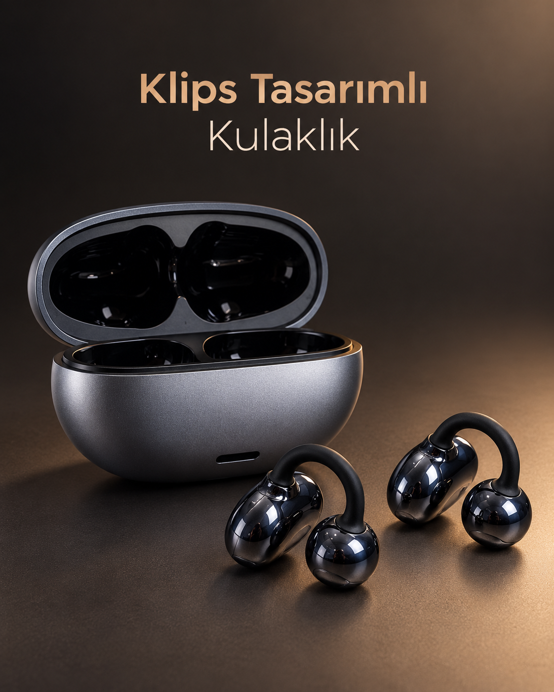 Klipsli Kablosuz Kulaklık Dokunmatik Kontrollü 2500 Saat Bekleme Type C Şarjlı - Bayi Depom
