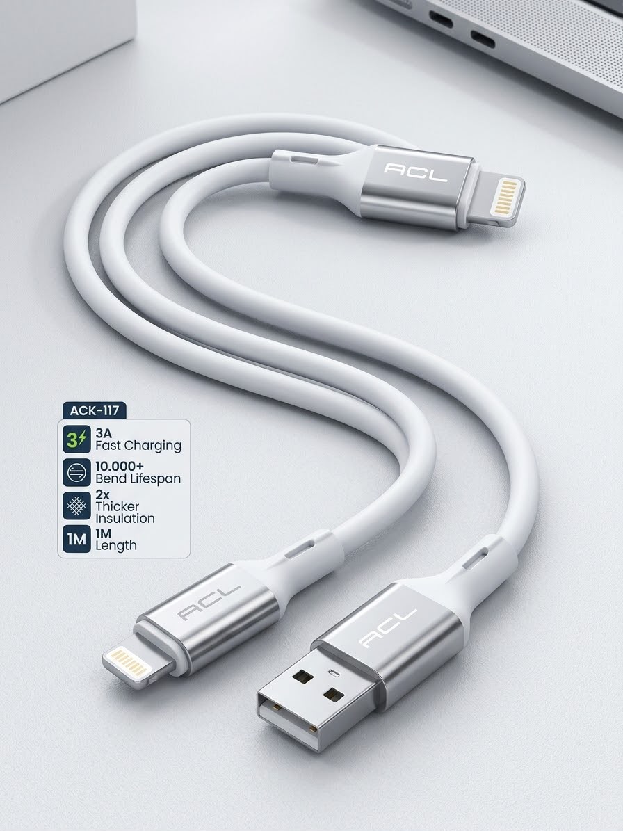 ACL ACK-117 3A Lightning iPhone Hızlı Şarj Kablosu 1 Metre - Bayi Depom ACL ACK-117 3A Lightning iPhone Hızlı Şarj Kablosu 1 Metre - Bayi Depom